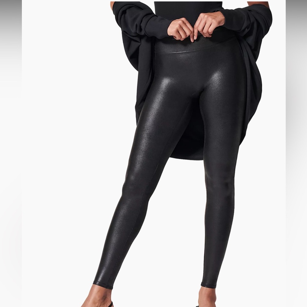 Spanx Faux Leather Leggings size L - Picture 2 of 8